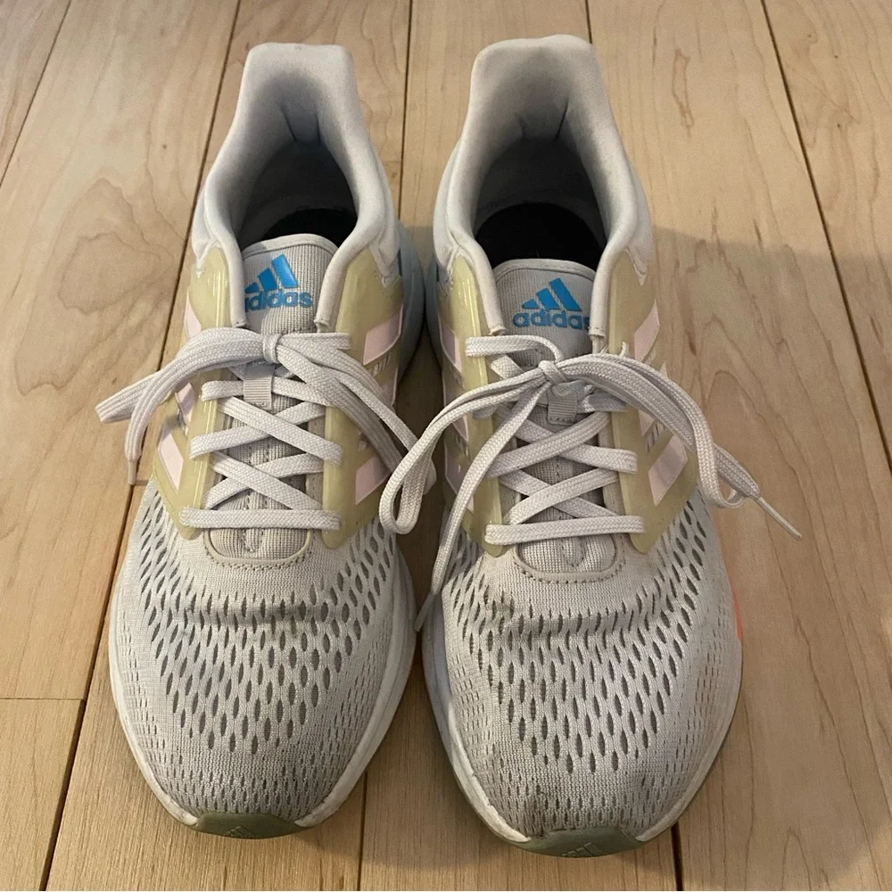 adidas Women's EQ21 Run Dash Grey / Almost Pink / Acid Red size 9